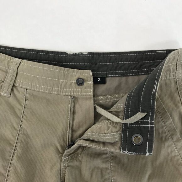 Kuhl Mid-Rise Hiking Capri Women's Size 2 Beige Cropped Embroidered Pockets - Picture 8 of 14
